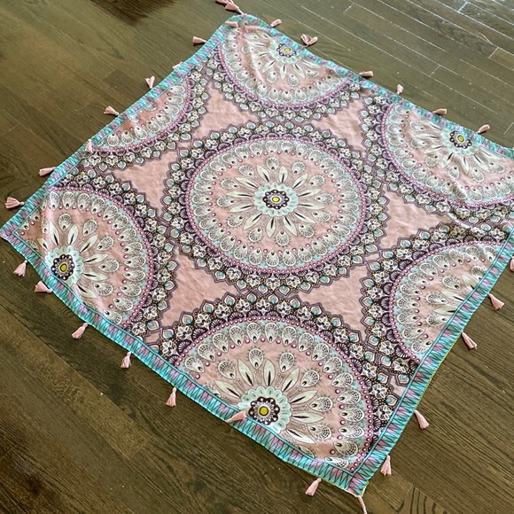 37” Square Scarf, Sarong, Tablecloth with Tassels - Picture 9 of 9